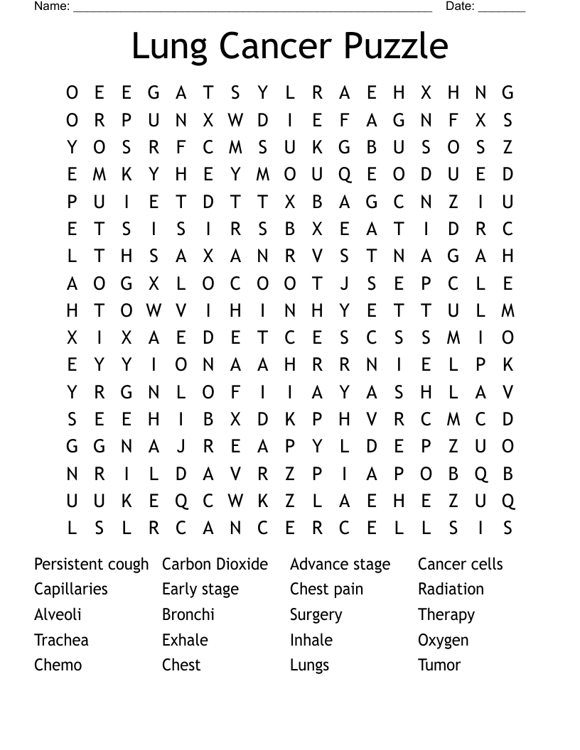 Lung Cancer Puzzle Word Search