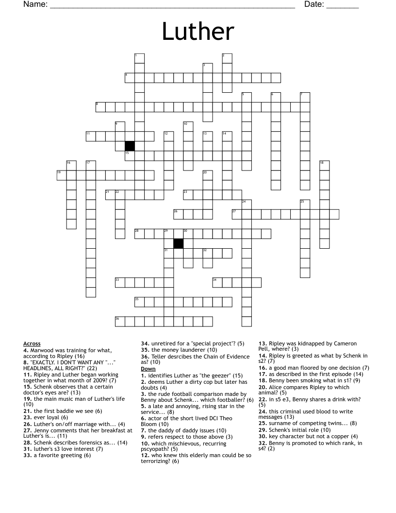 Luther Crossword