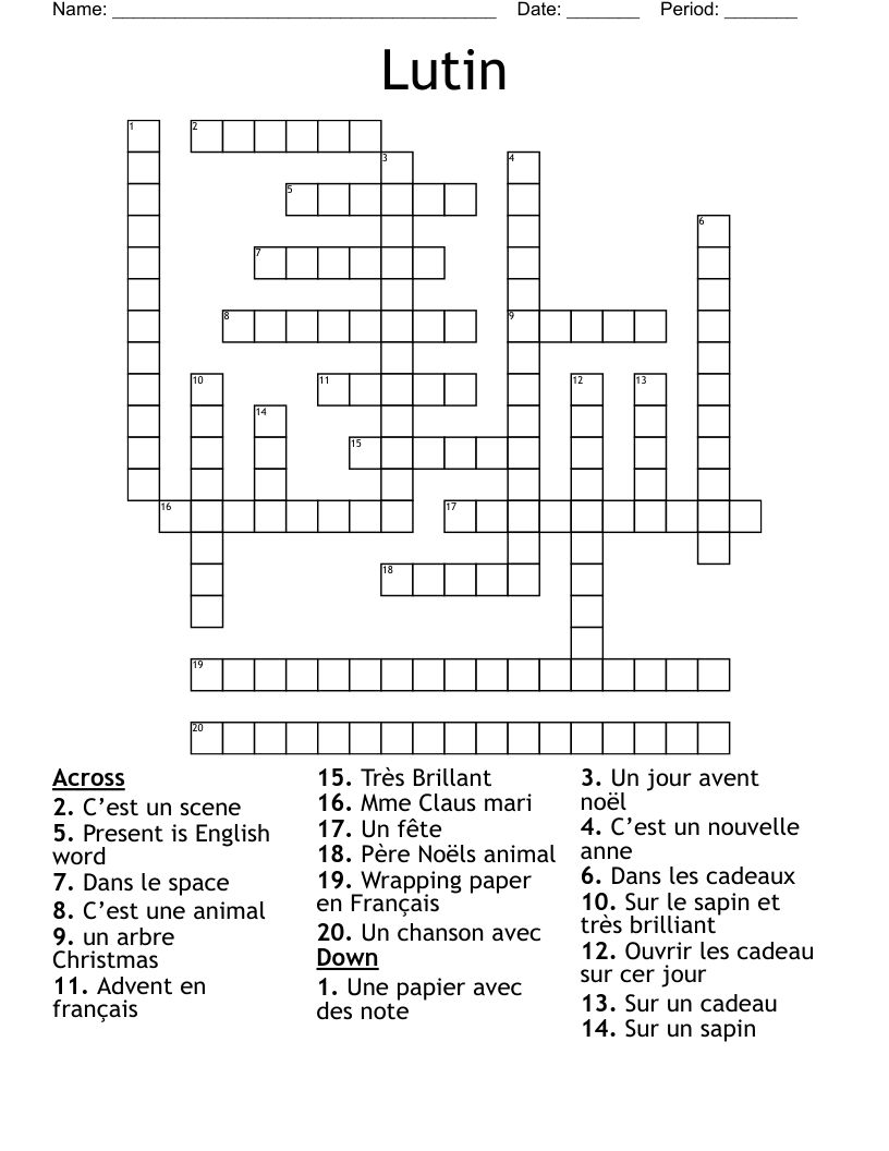 Lutin Crossword