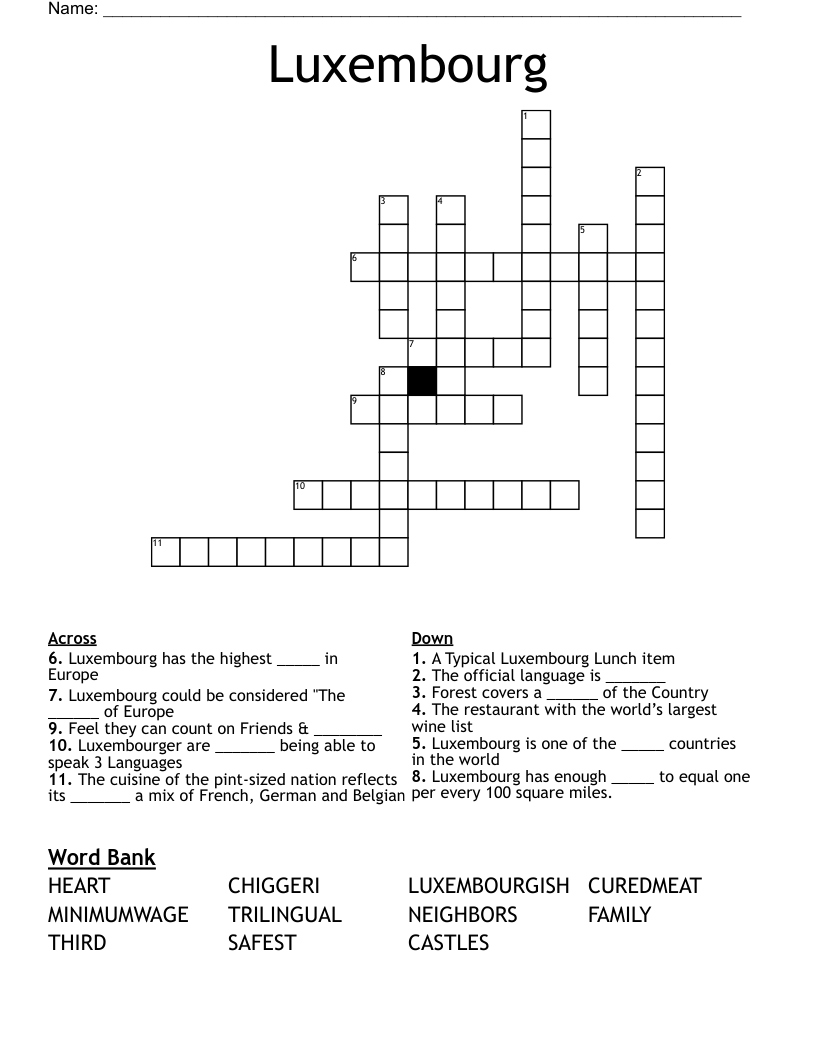 Luxembourg Crossword
