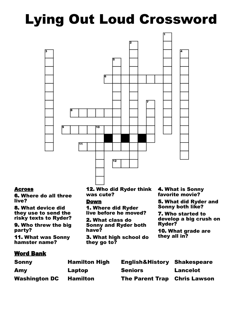 Lying Out Loud Crossword
