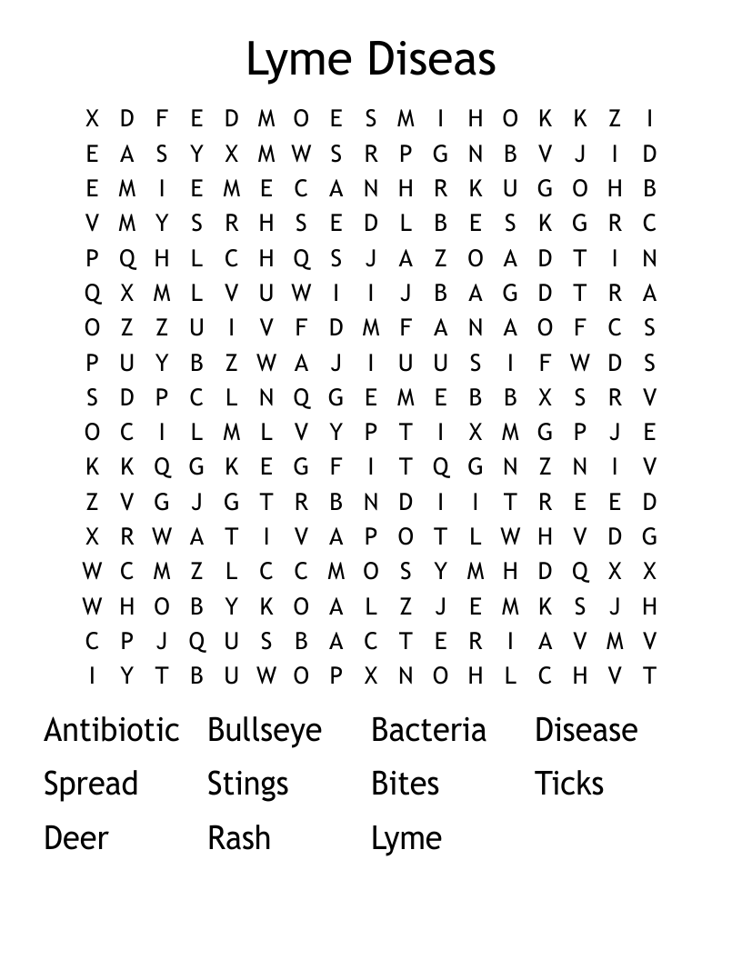 Lyme Diseas Word Search