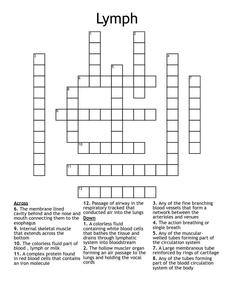 Lymph  Crossword