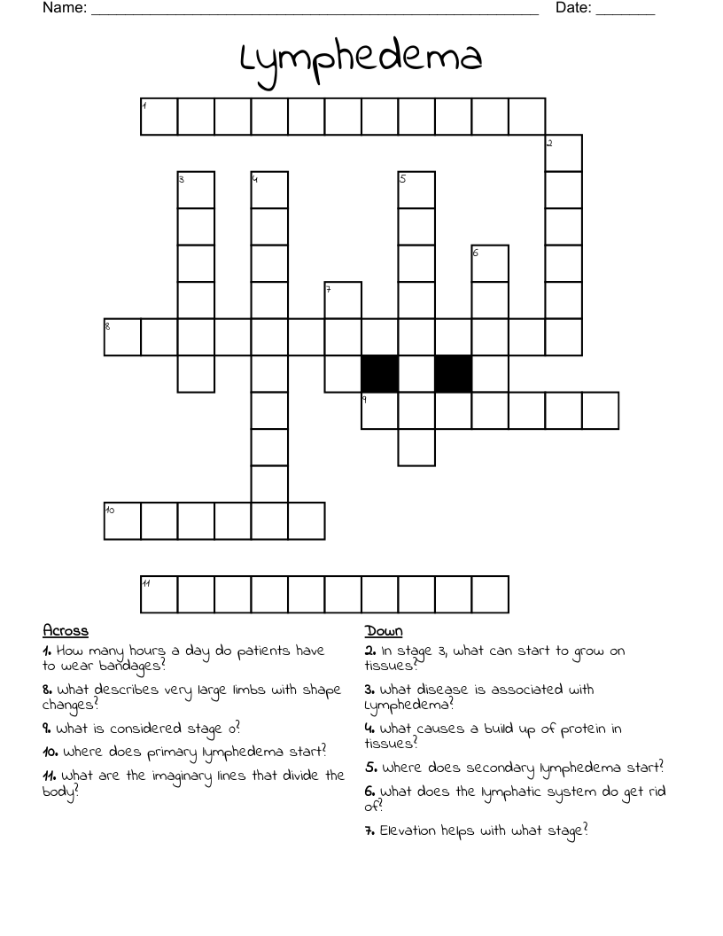 Lymphedema Crossword