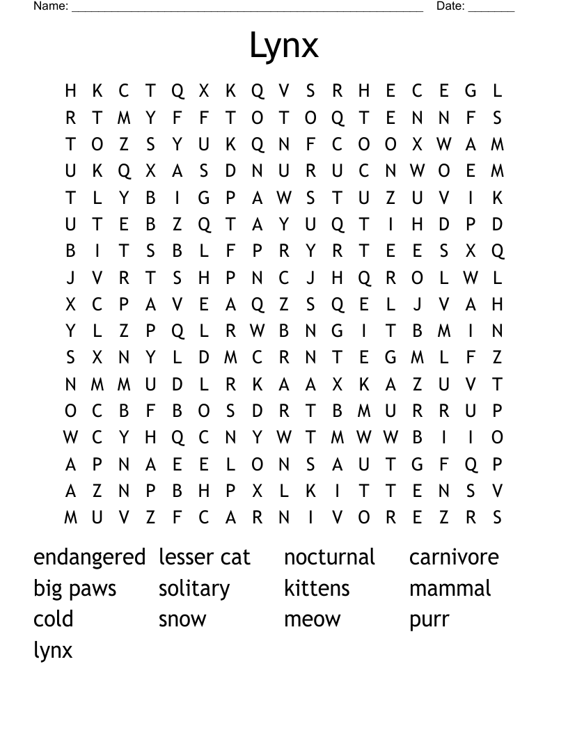 Lynx Word Search