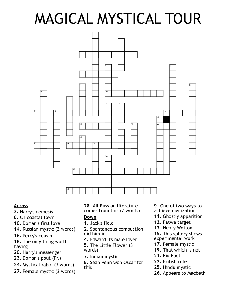 MAGICAL MYSTICAL TOUR Crossword