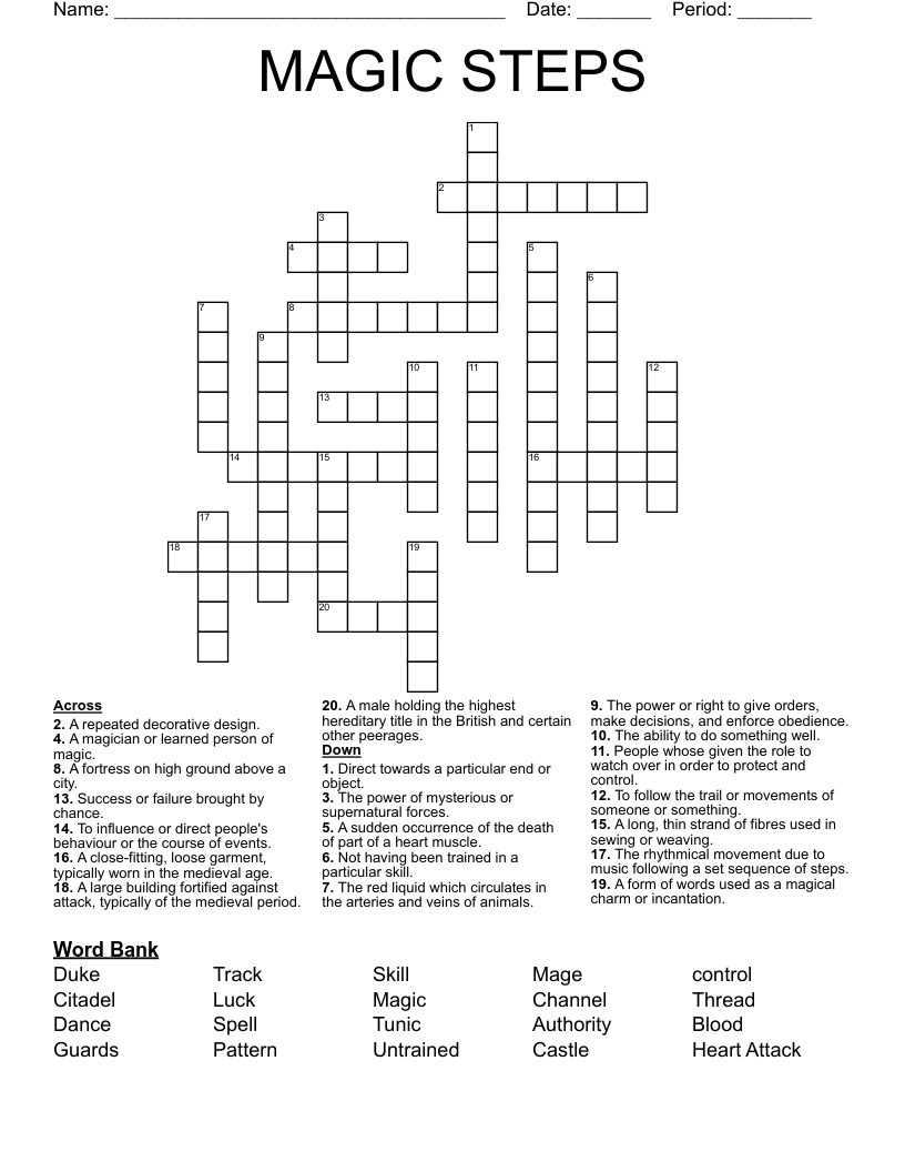 MAGIC STEPS Crossword