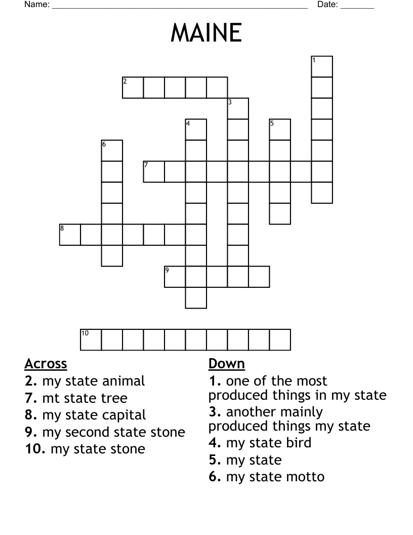 MAINE Crossword