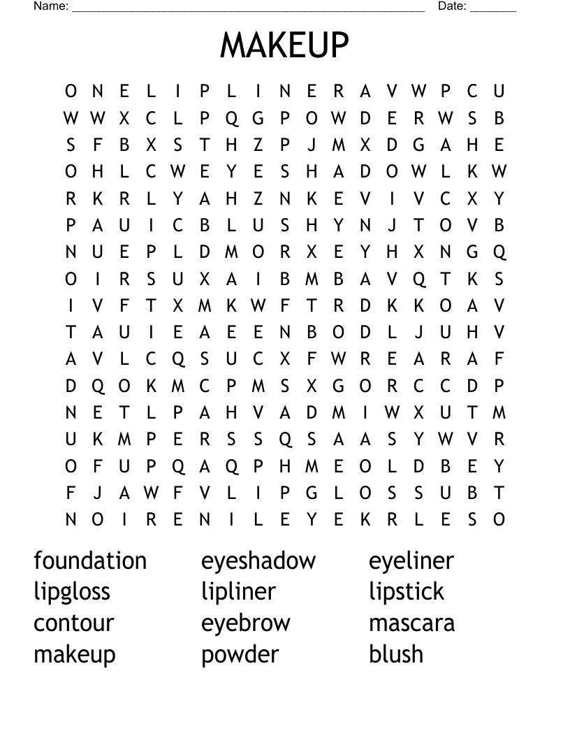 MAKEUP Word Search