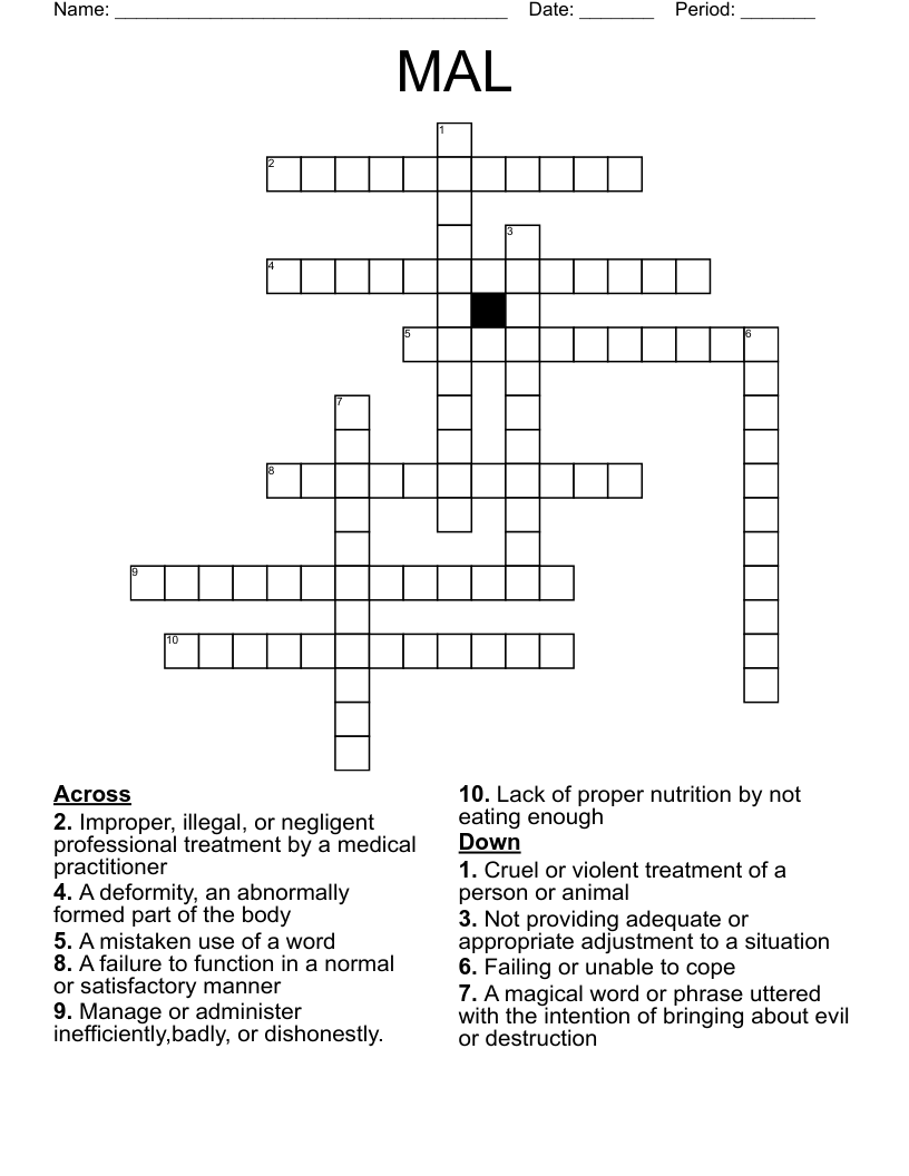 MAL Crossword