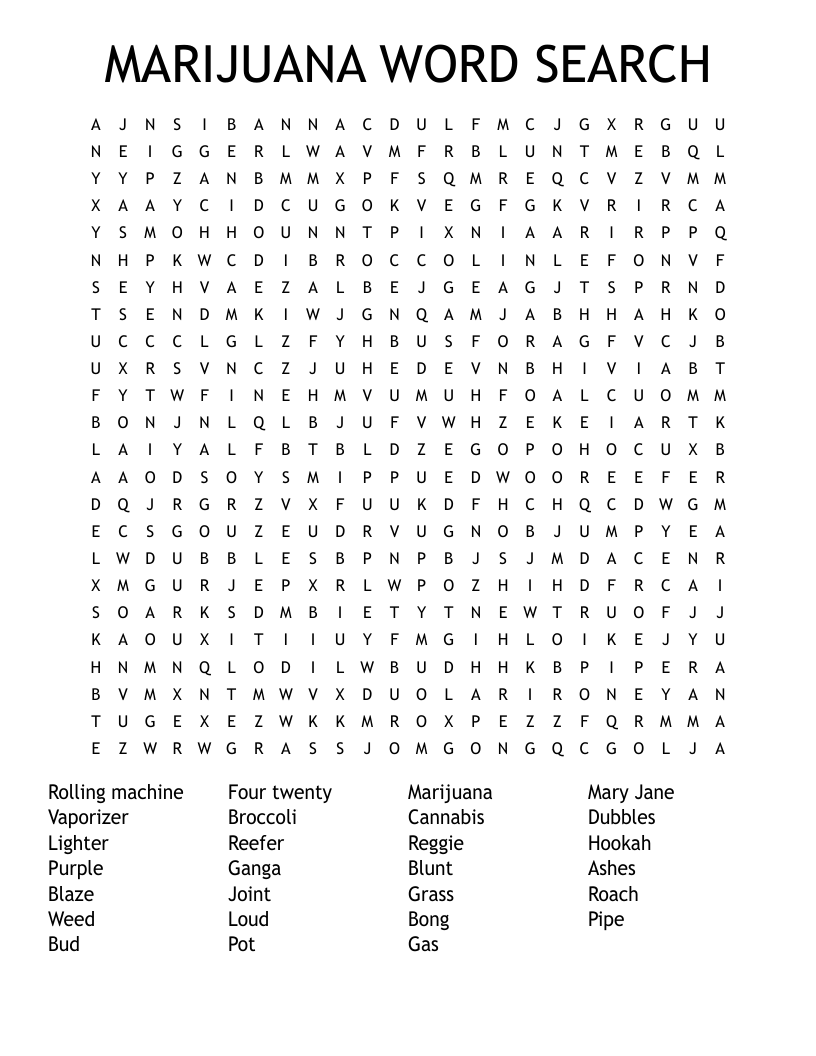 MARIJUANA WORD SEARCH