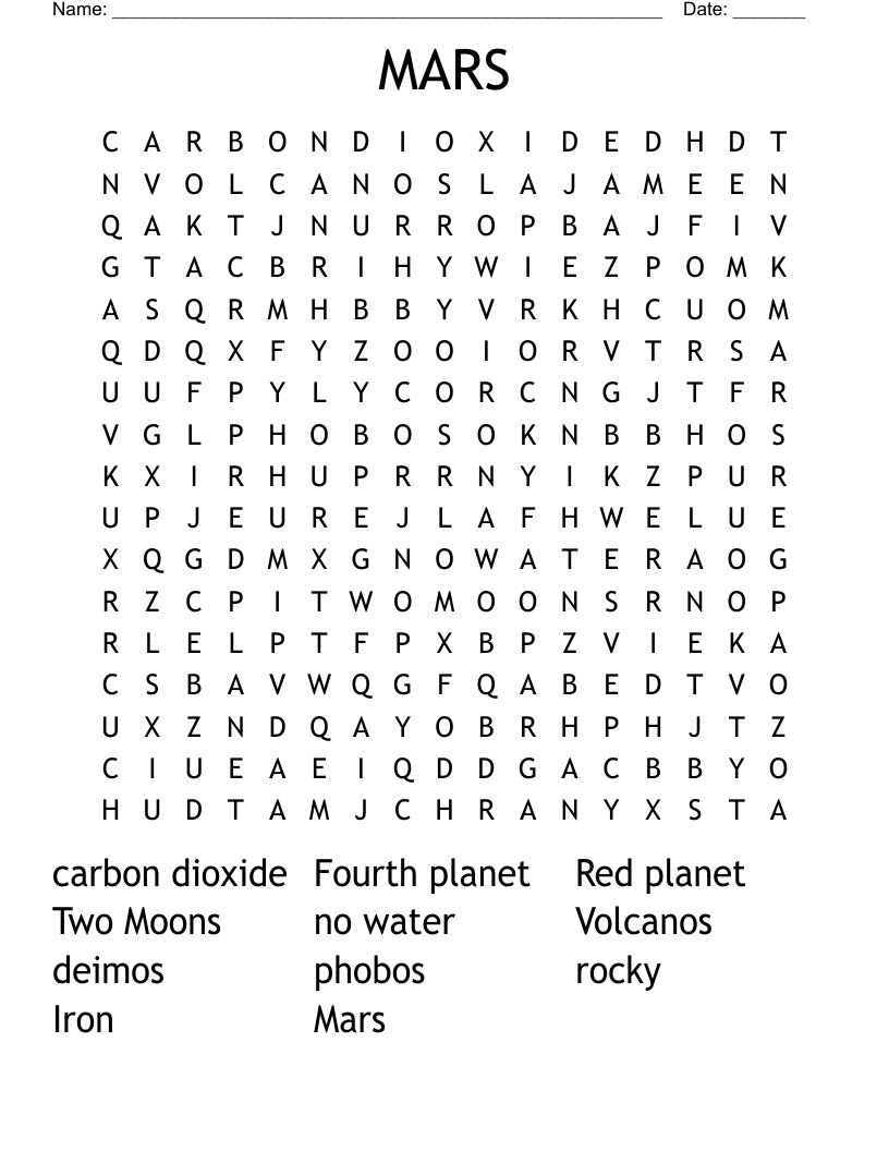 MARS Word Search