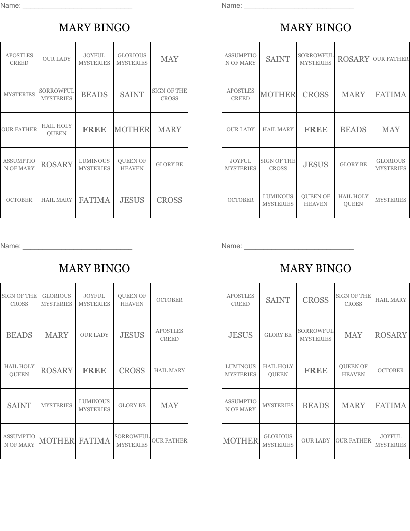 MARY BINGO