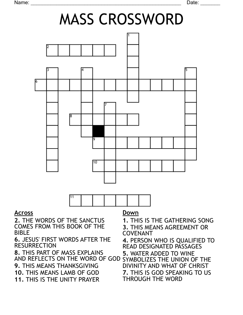 MASS CROSSWORD