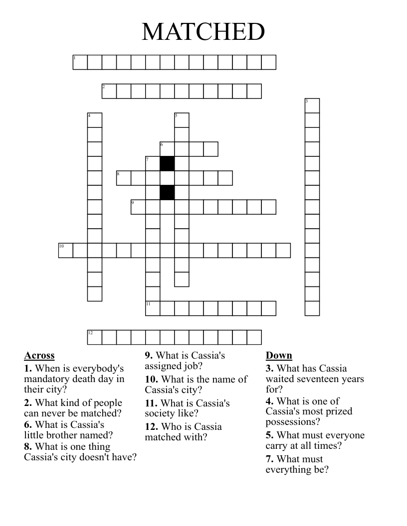 MATCHED Crossword