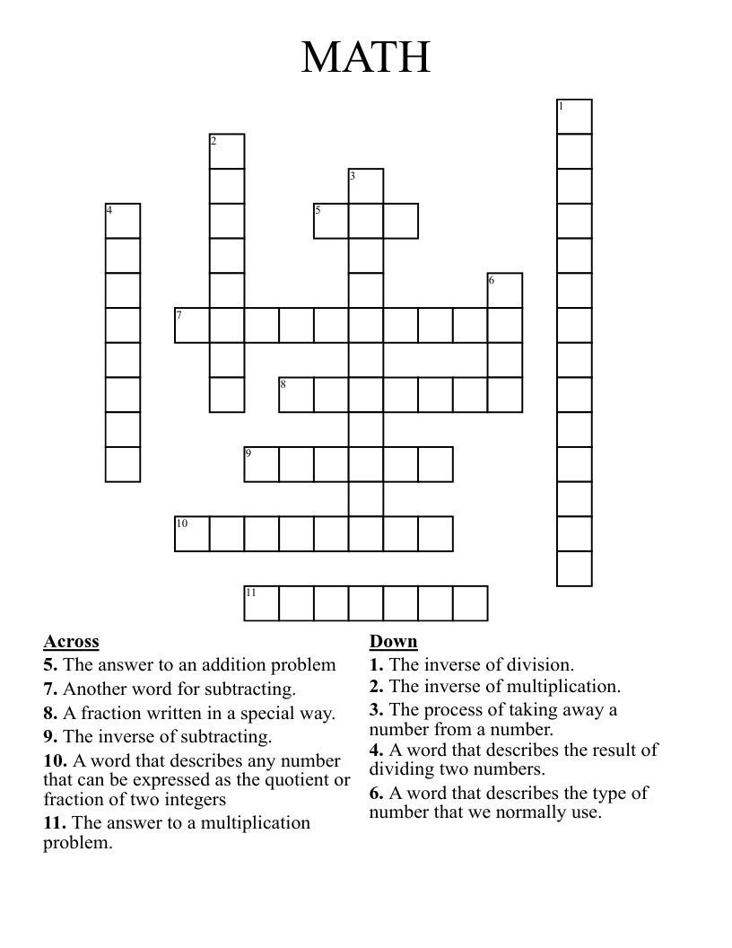 MATH Crossword