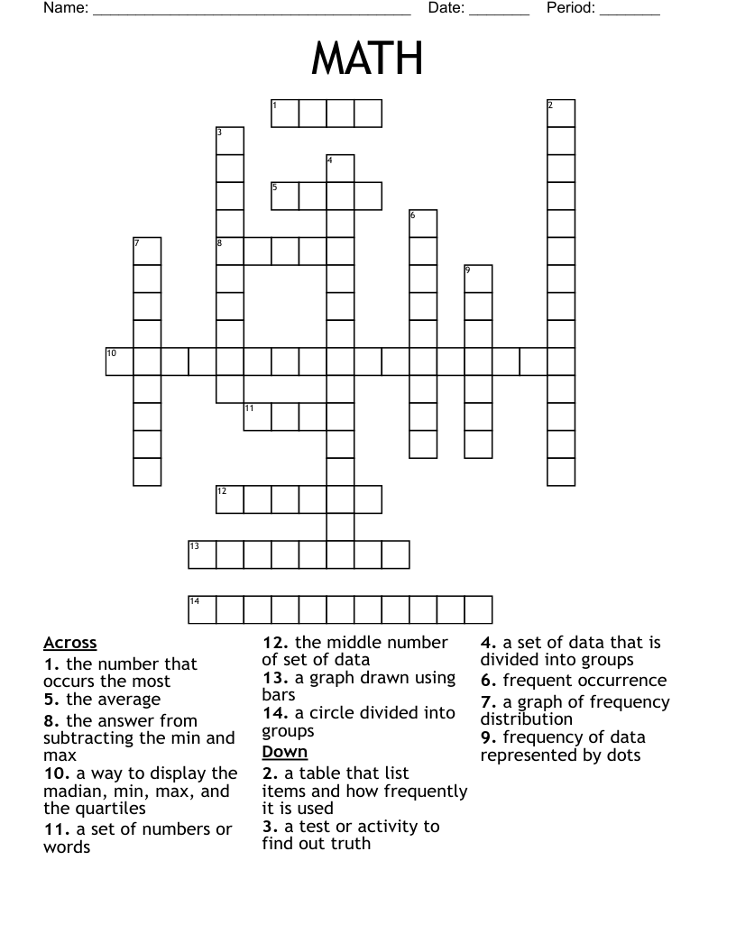 MATH Crossword