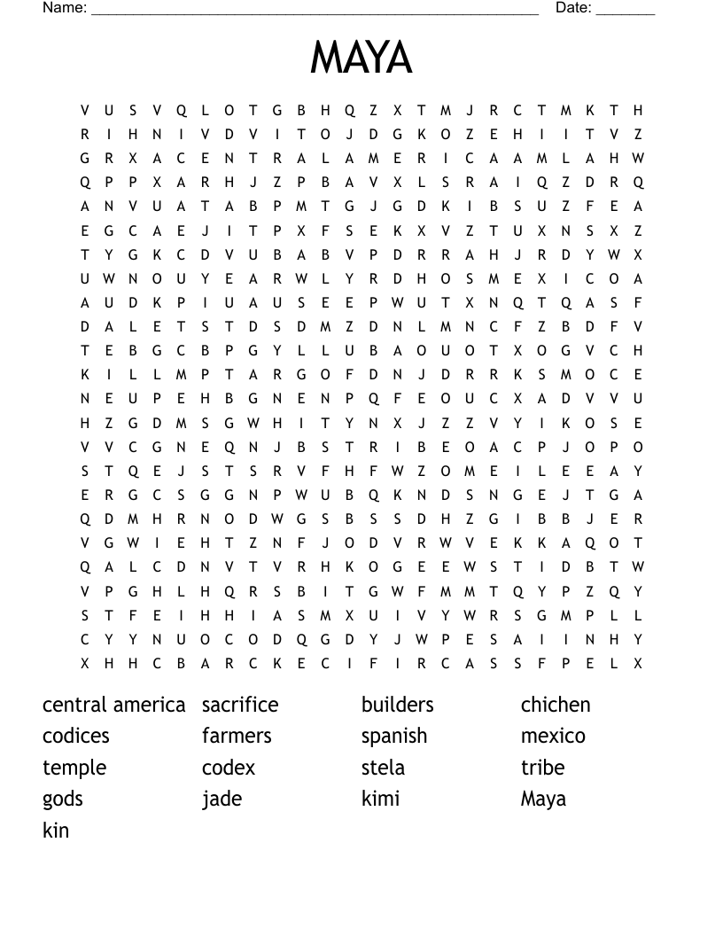 MAYA Word Search