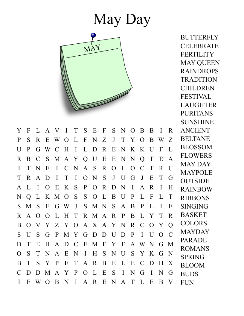 May Day Word Search