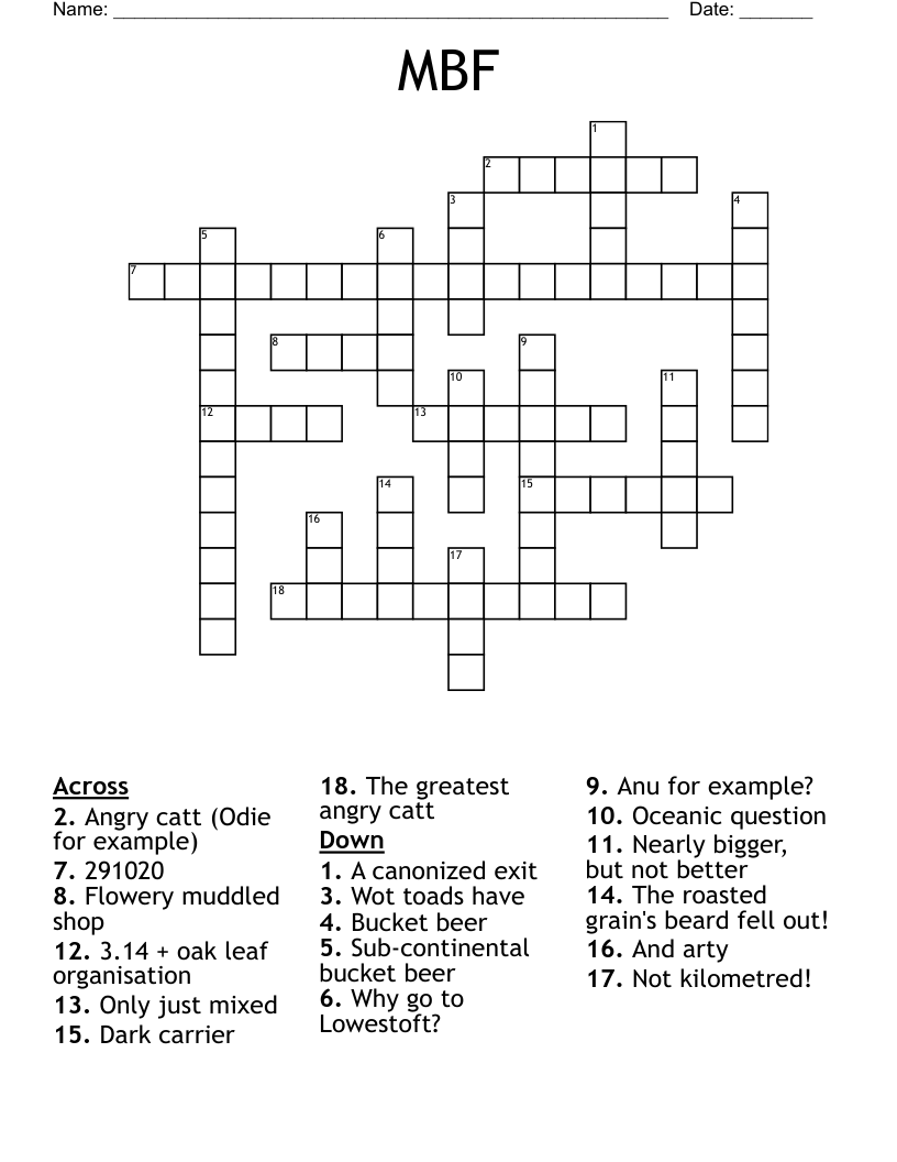 MBF Crossword