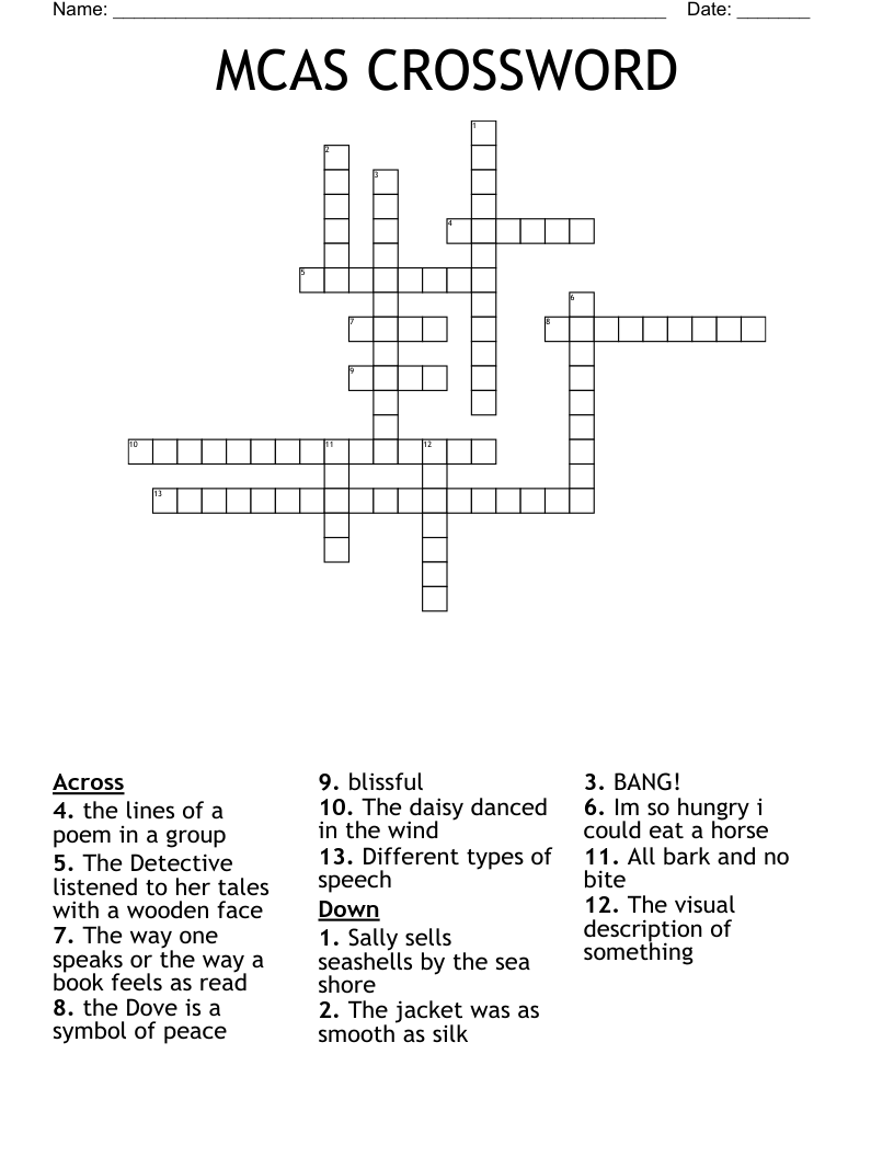 MCAS CROSSWORD 