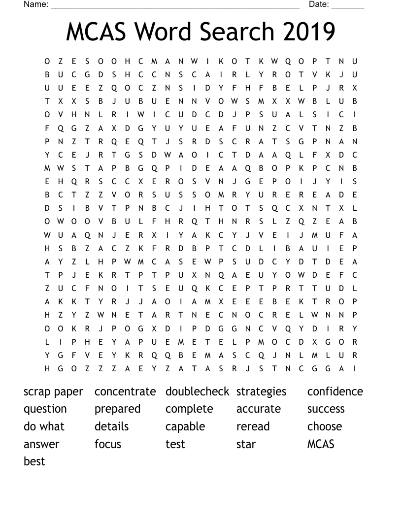 MCAS Word Search 2019