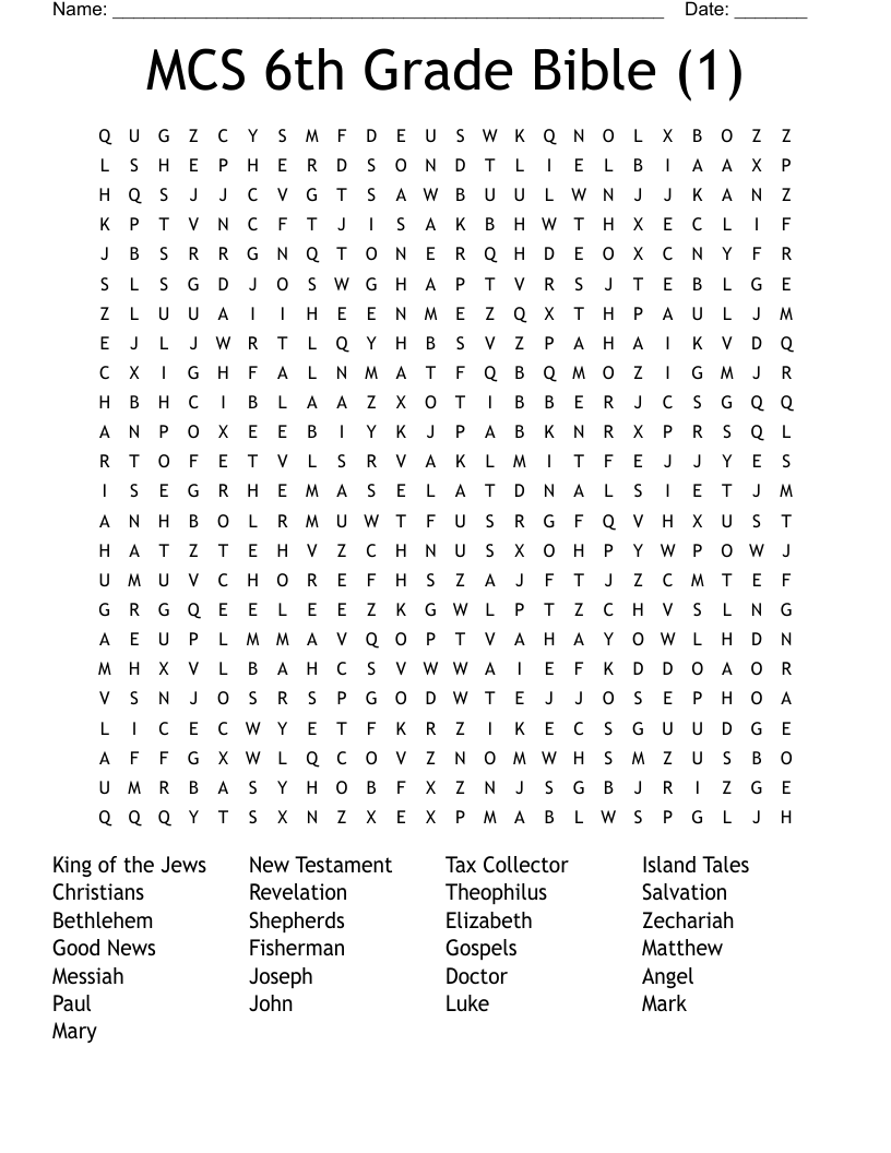 MCS 6th Grade Bible (1) Word Search