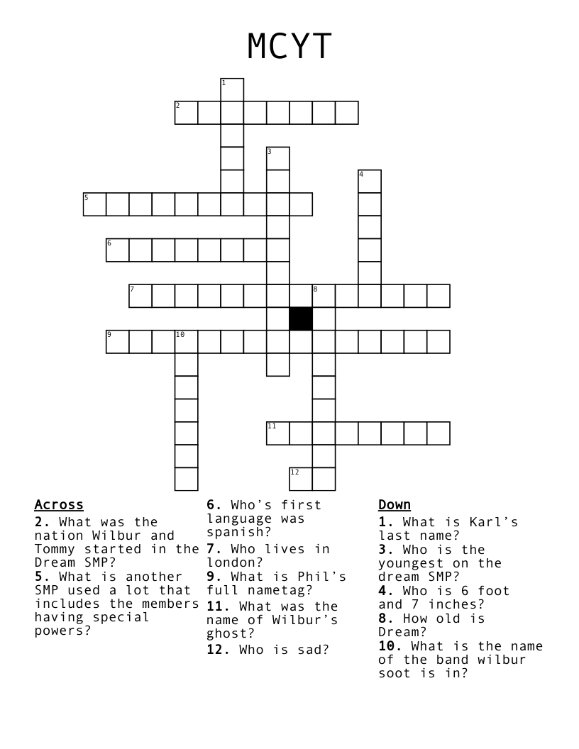 MCYT Crossword
