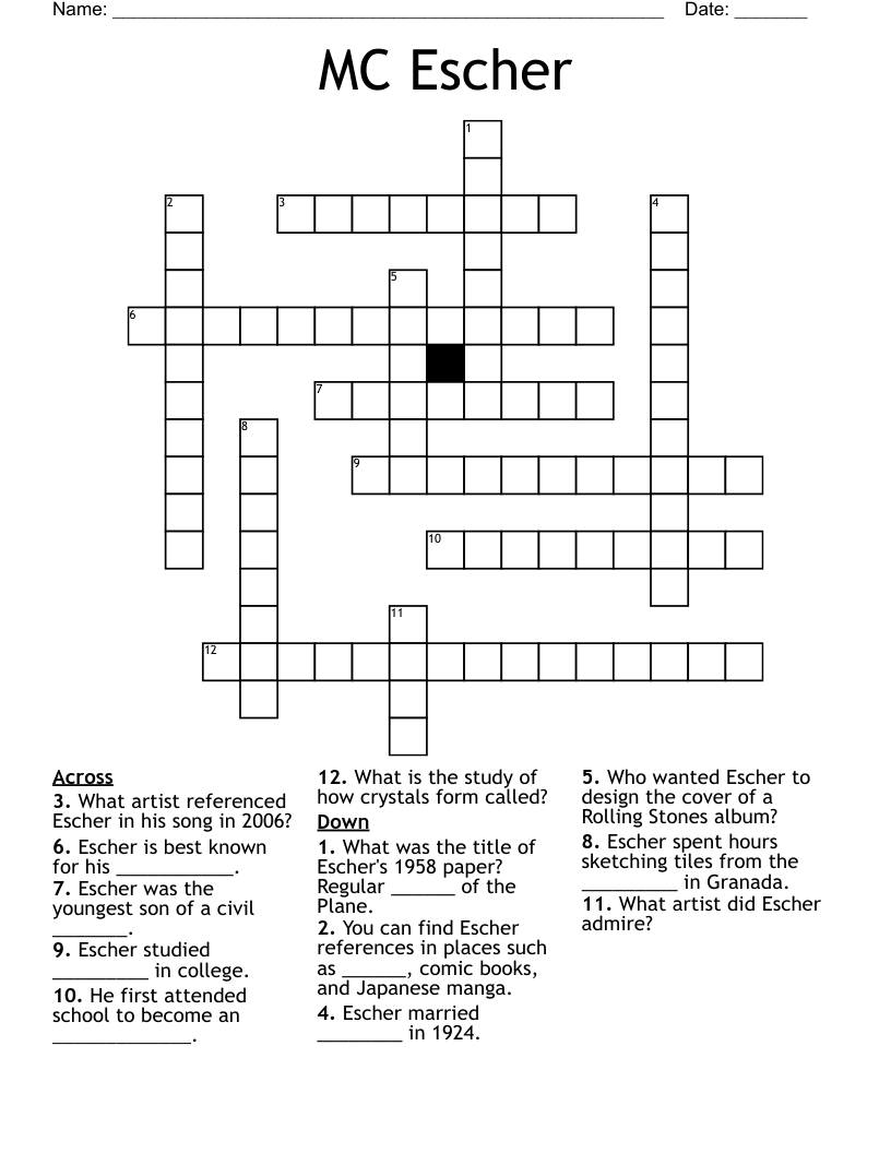 MC Escher Crossword