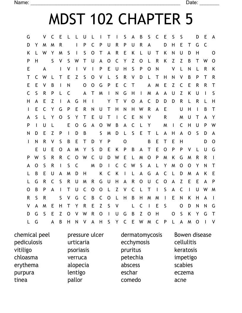 MDST 102 CHAPTER 5 Word Search