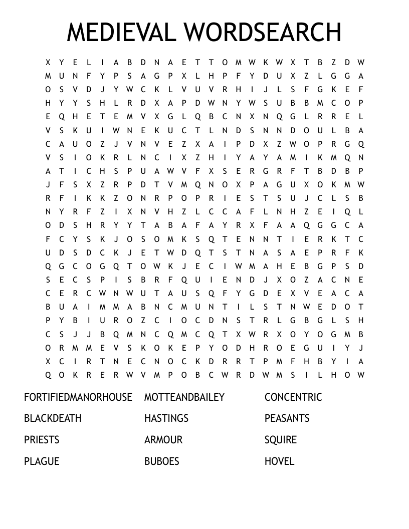 MEDIEVAL WORDSEARCH
