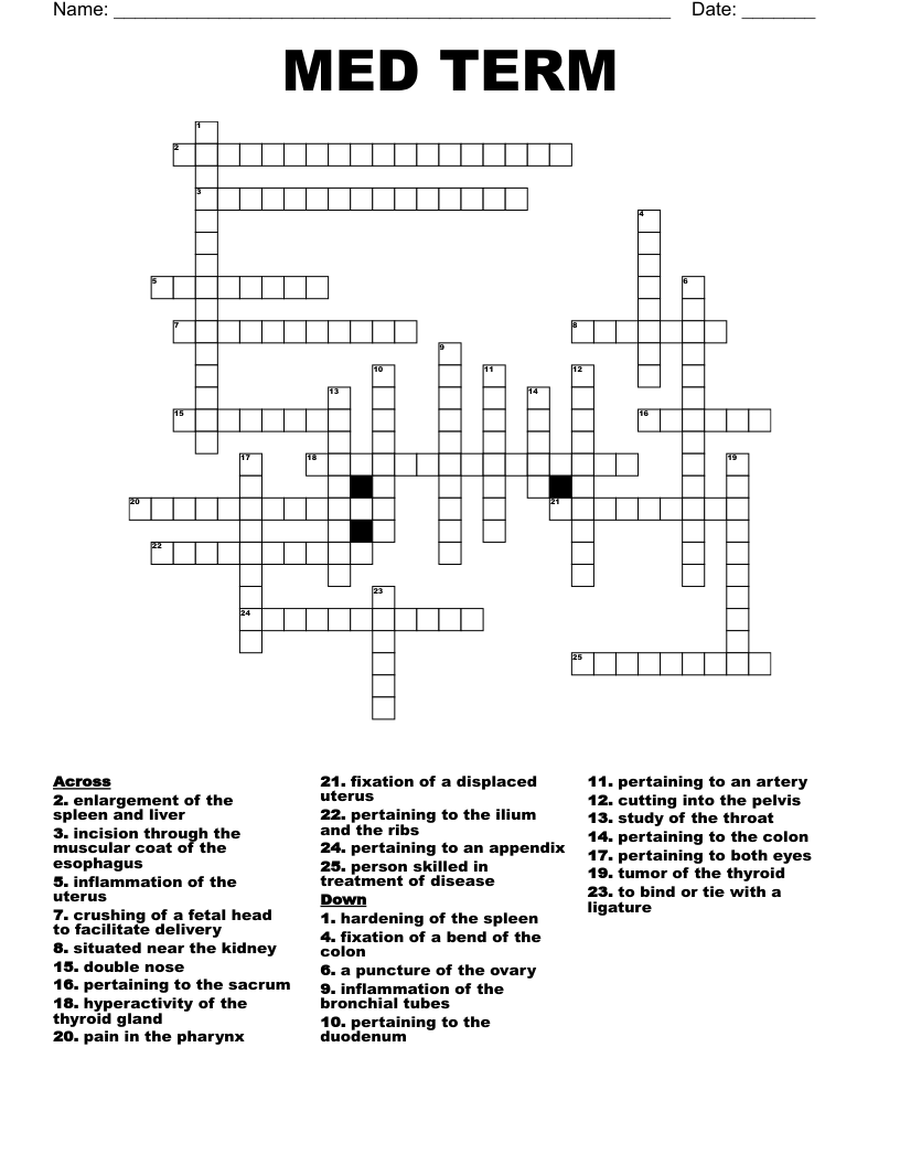 MED TERM Crossword
