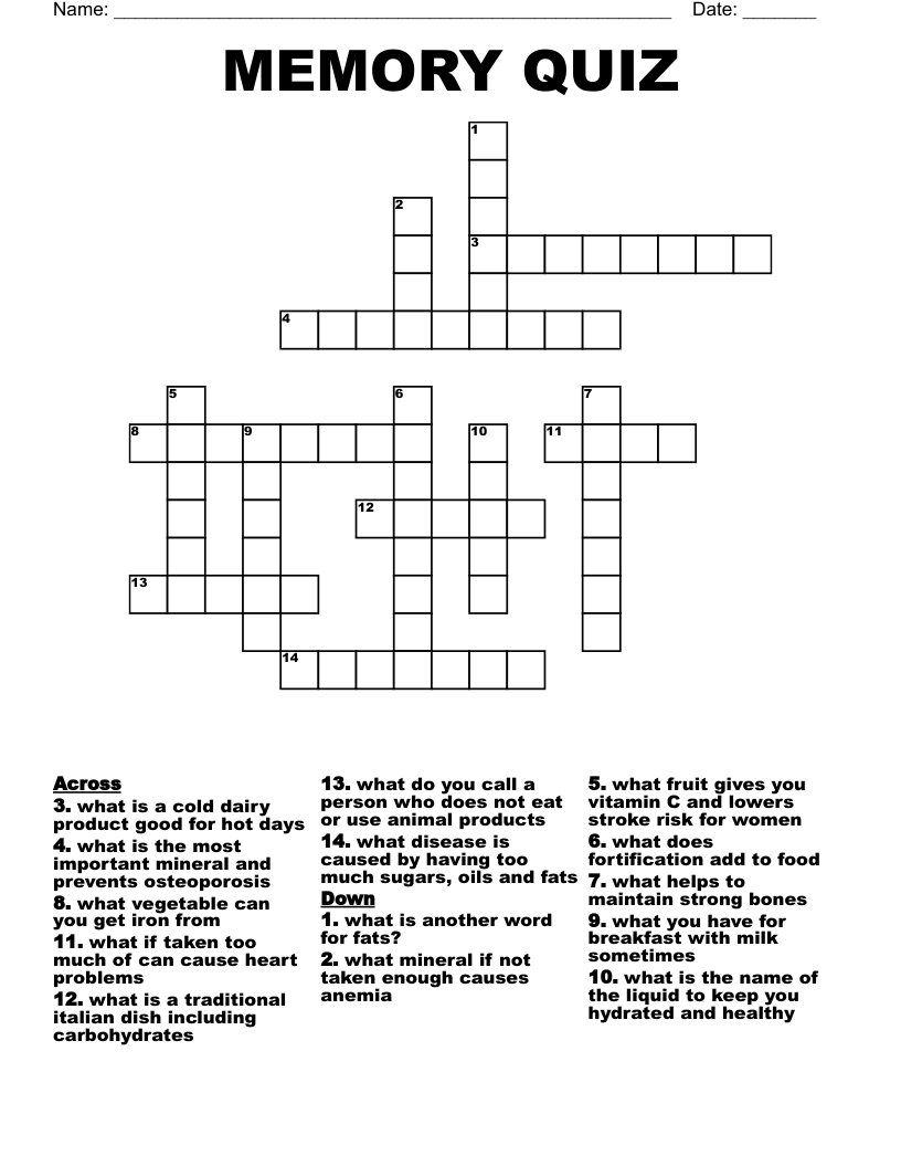 MEMORY QUIZ