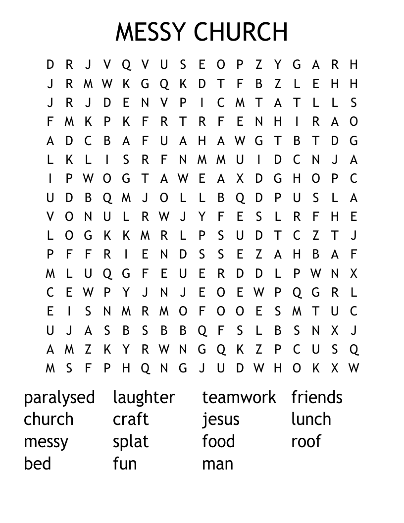 MESSY CHURCH Word Search