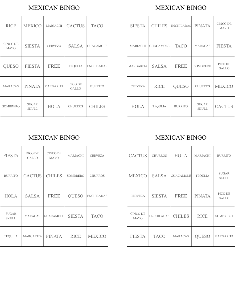 MEXICAN BINGO