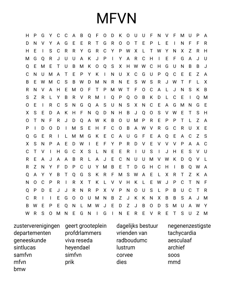 MFVN Word Search