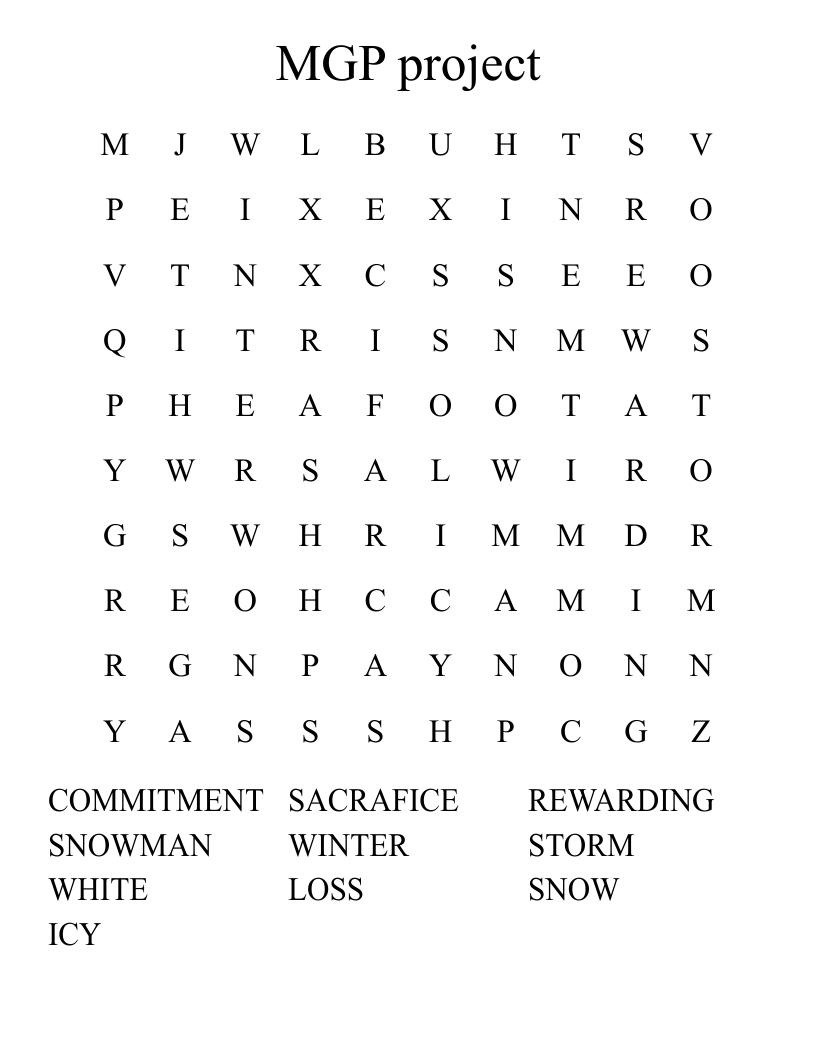 MGP project Word Search