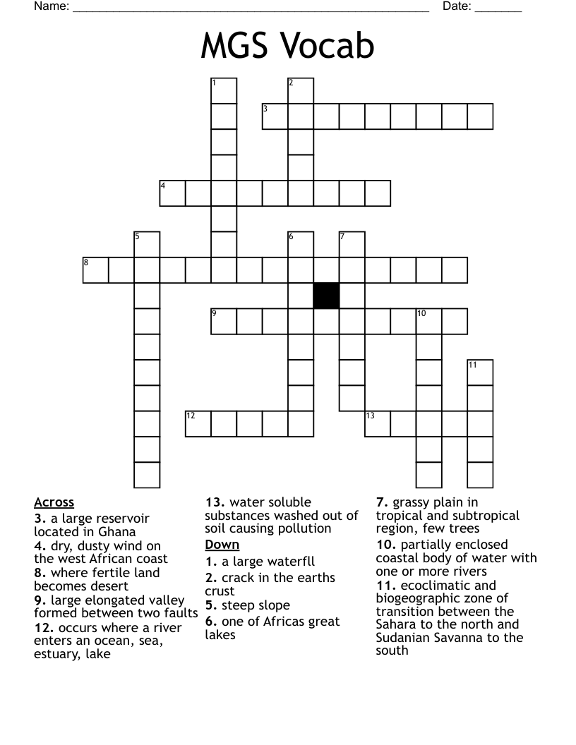 MGS Vocab Crossword