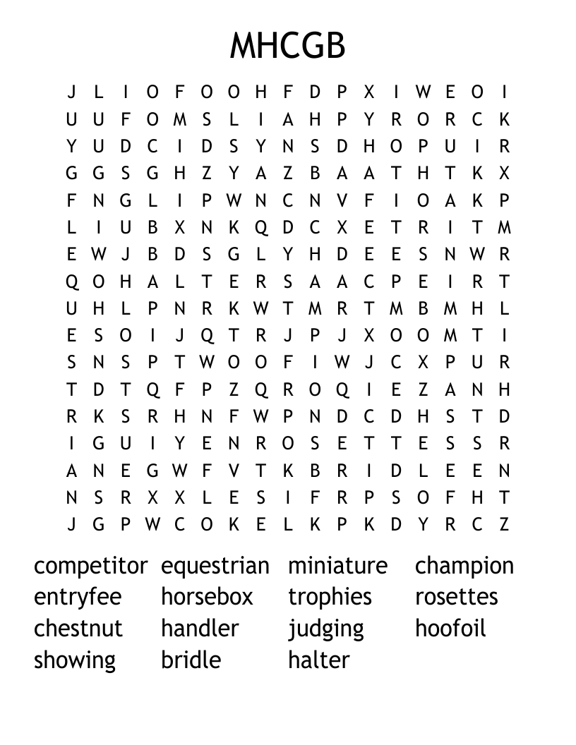 MHCGB  Word Search