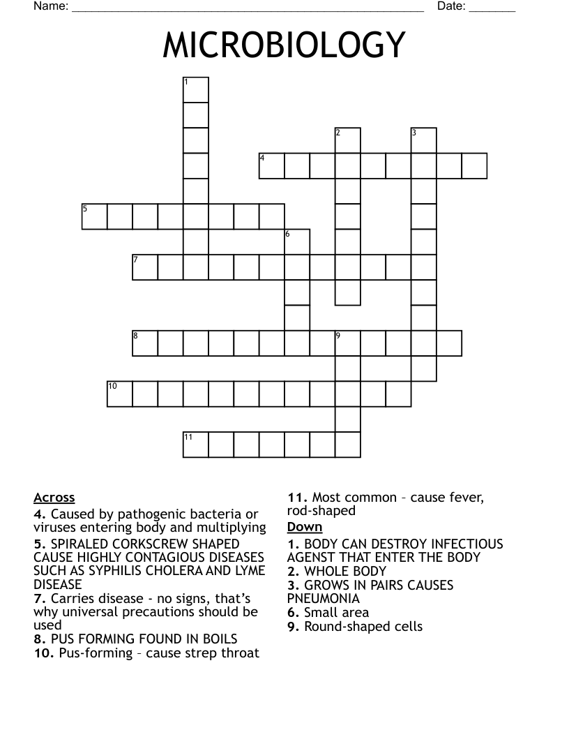 MICROBIOLOGY Crossword