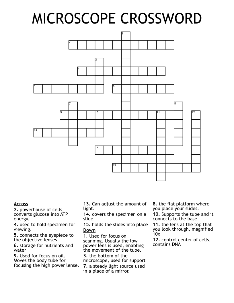 MICROSCOPE CROSSWORD