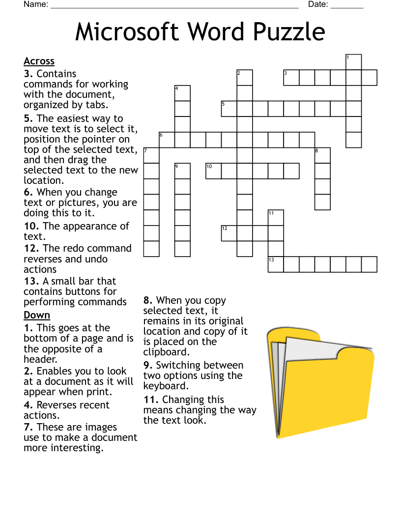 Microsoft Word Puzzle Crossword