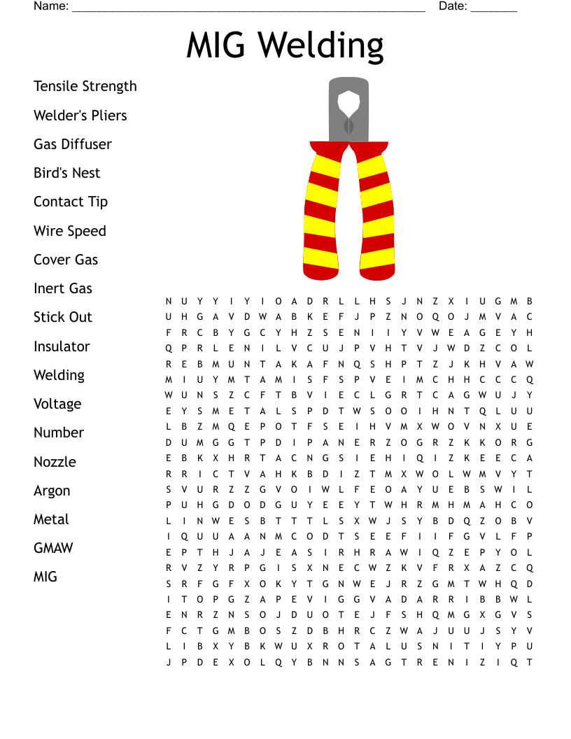 MIG Welding Word Search