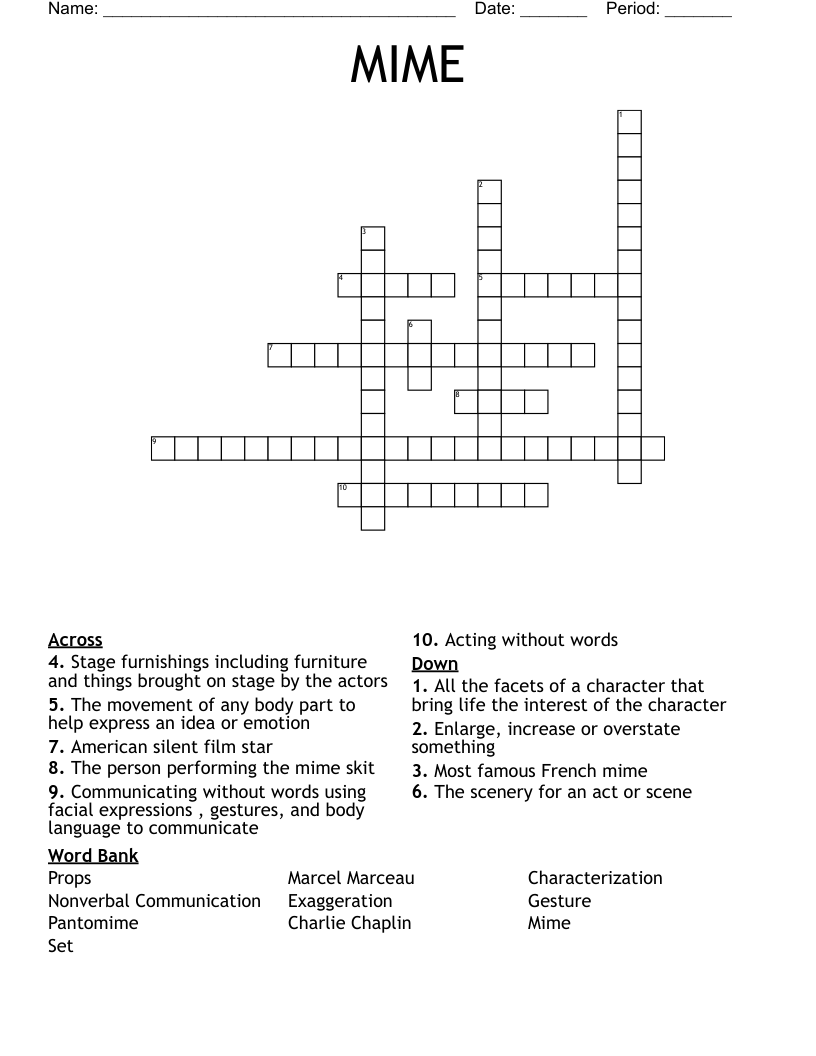 MIME  Crossword