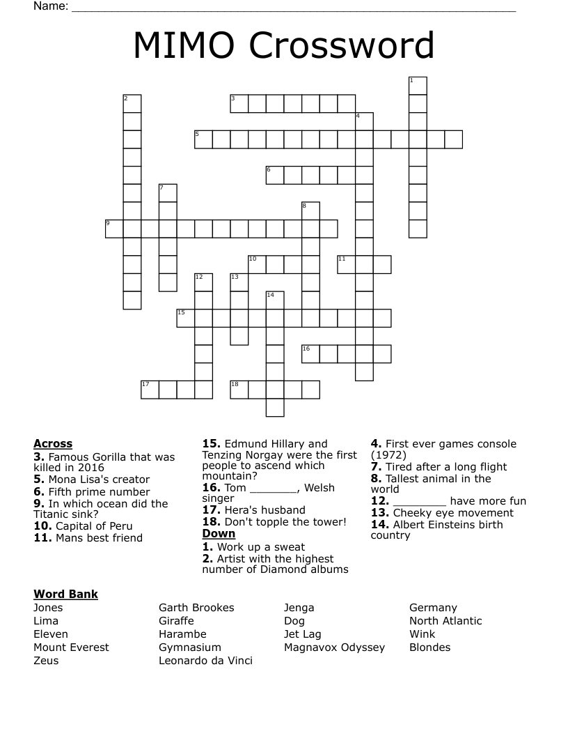 MIMO Crossword