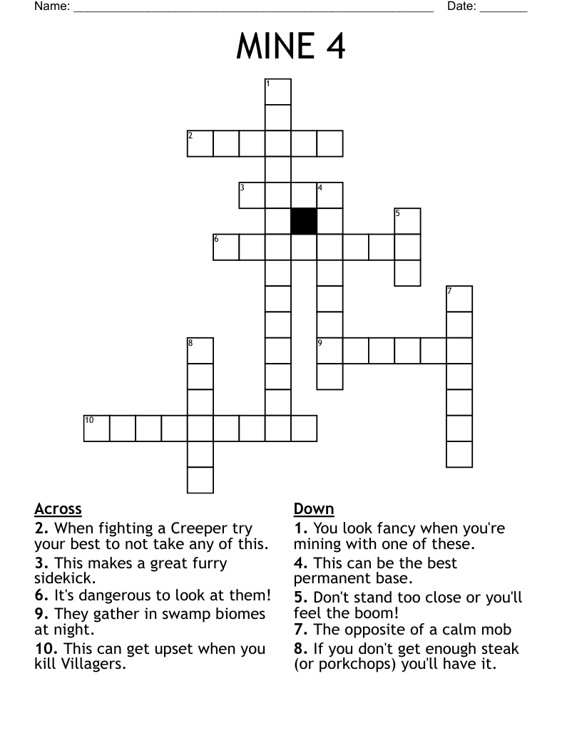 MINE 4 Crossword