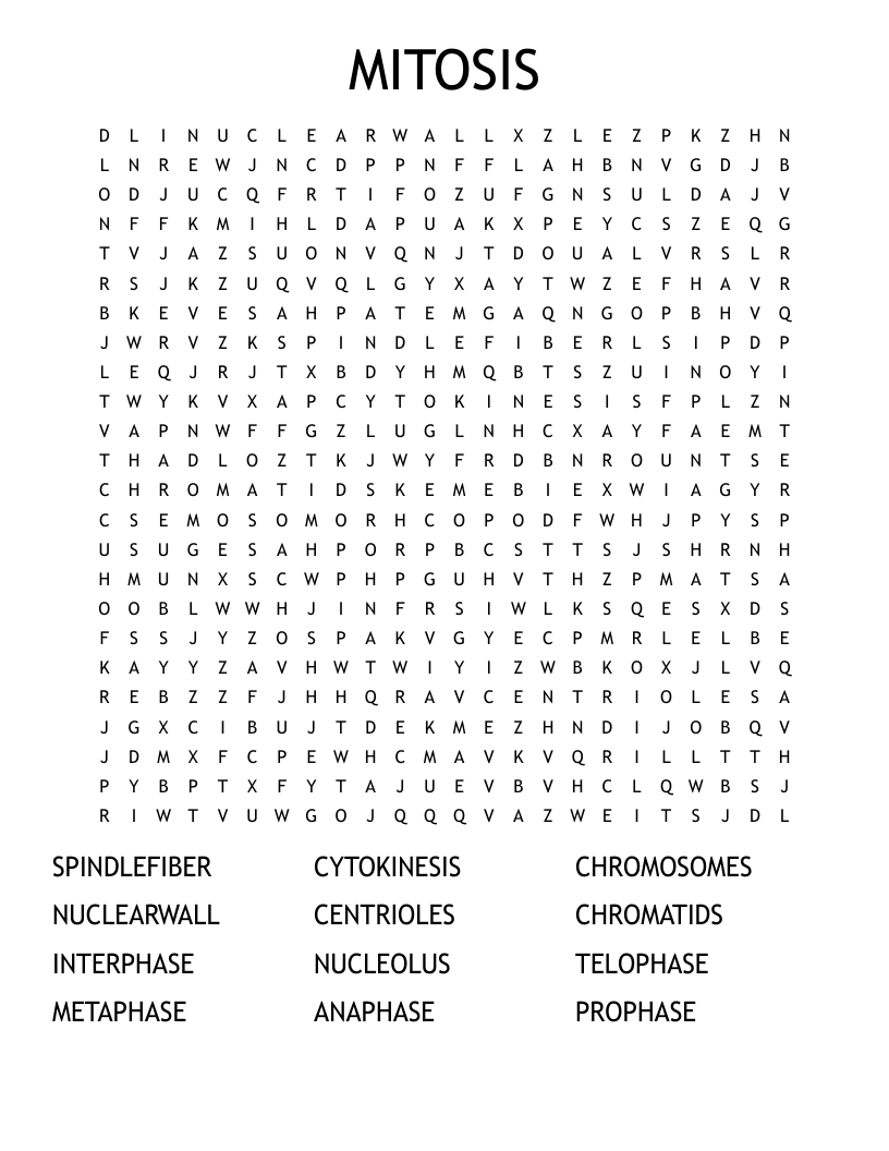 MITOSIS Word Search