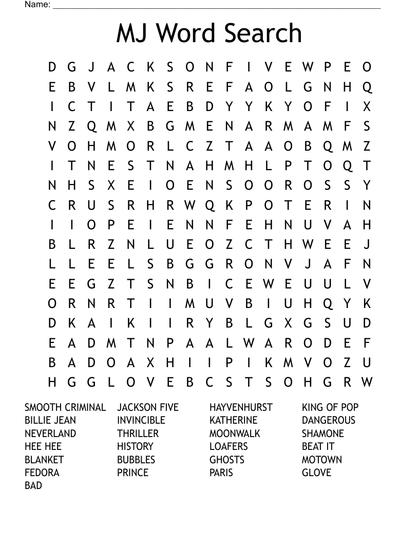 MJ Word Search