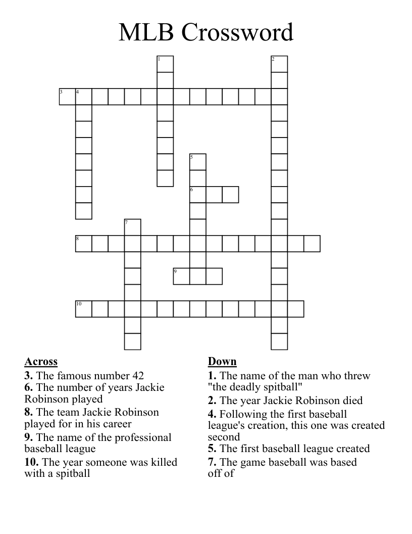 MLB Crossword