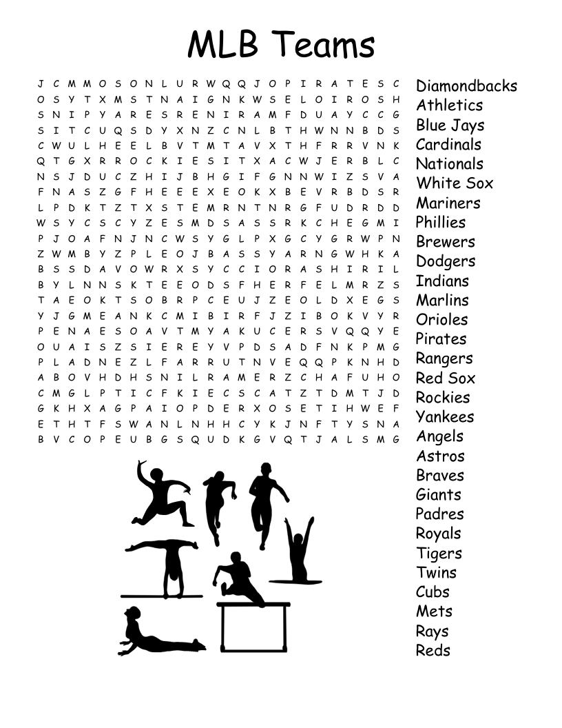 MLB Teams Word Search